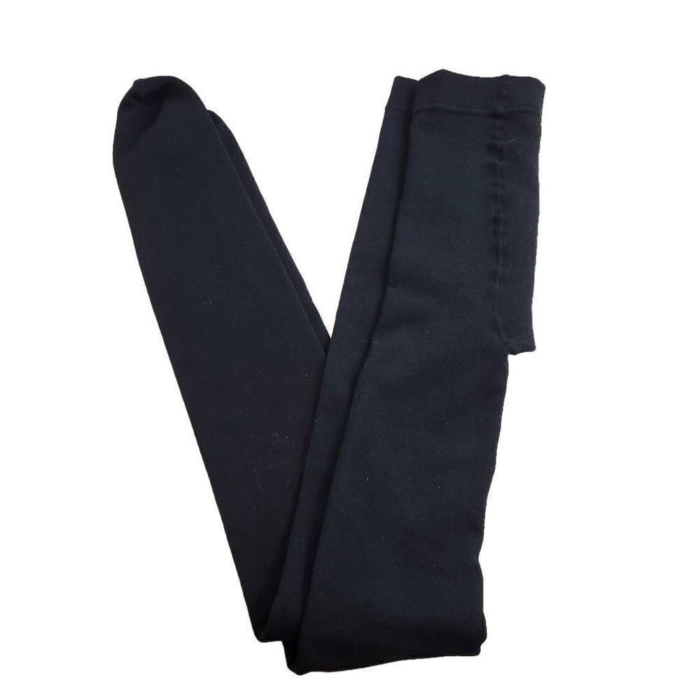 Ellen Tracy Essentials thick black footed tights S/M